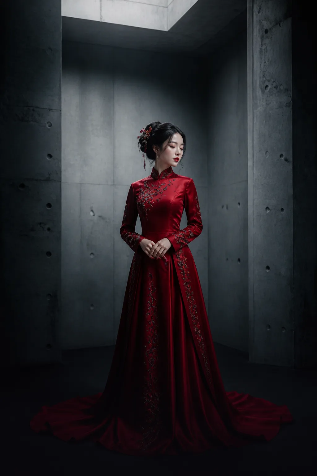 The Crimson Bridal Gown